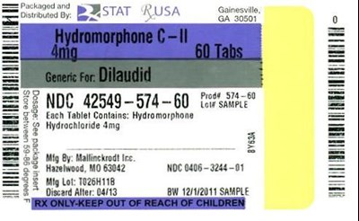 Hydromorphone C-ii  4mg Label Image (Hydromorphone C Ii 4 mg  42549)